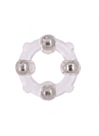 Эрекционное кольцо с 4 бусинами MENZSTUFF STUD RING CLEAR - Dream Toys - в Курске купить с доставкой