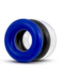 Набор из 3 разноцветных колец Stay Hard Donut Rings - Blush Novelties - в Курске купить с доставкой