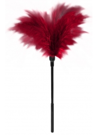 Пластиковая метелочка с красными пёрышками Small Feather Tickler - 32 см. - Blush Novelties - купить с доставкой в Курске