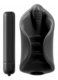 Чёрный мастурбатор Vibrating Silicone Stimulator с вибрацией - Pipedream - в Курске купить с доставкой