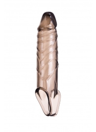 Дымчатая фаллическая насадка с подхватом и закрытой головкой - 16,2 см. - ToyFa - в Курске купить с доставкой