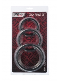 Набор из 3 чёрных эрекционных колец - ToyFa - в Курске купить с доставкой