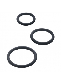 Набор из 3 чёрных эрекционных колец - ToyFa - в Курске купить с доставкой