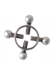 Серебристые зажимы для сосков на винтах - ToyFa - купить с доставкой в Курске