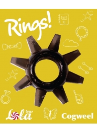 Чёрное эрекционное кольцо Rings Cogweel - Lola Games - в Курске купить с доставкой