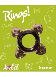 Чёрное эрекционное кольцо Rings Screw - Lola Games - в Курске купить с доставкой