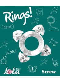 Прозрачное эрекционное кольцо Rings Screw - Lola Games - в Курске купить с доставкой