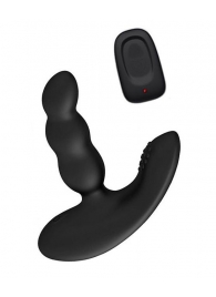 Черный силиконовый стимулятор простаты Levett Nitoc с пультом ДУ - Levett - в Курске купить с доставкой