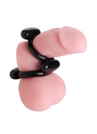 Двойное эрекционное кольцо Dual Stretch To Fit Cock and Ball Ring - XR Brands - в Курске купить с доставкой