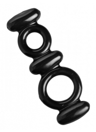 Двойное эрекционное кольцо Dual Stretch To Fit Cock and Ball Ring - XR Brands - в Курске купить с доставкой