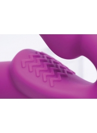 Ярко-розовый безремневой вибрострапон Evoke Vibrating Strapless Silicone Strap-on Dildo - XR Brands - купить с доставкой в Курске