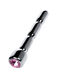 Серебристый уретральный плаг со стразом - 7 см. - ToyFa - купить с доставкой в Курске