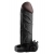 Чёрная вибронасадка с кольцом Vibrating Real Feel 2 Extension - 16 см. - Pipedream - в Курске купить с доставкой