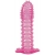 Гелевая розовая насадка с шипами - 12 см. - Toyfa Basic - в Курске купить с доставкой
