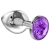 Малая серебристая анальная пробка Diamond Purple Sparkle Small с фиолетовым кристаллом - 7 см. - Lola Games - купить с доставкой в Курске