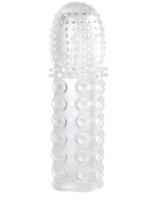 Прозрачная закрытая гелевая насадка - 13,5 см. - Toyfa Basic - в Курске купить с доставкой