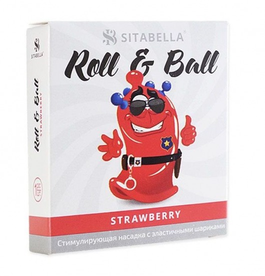 Стимулирующий презерватив-насадка Roll   Ball Strawberry - Sitabella - купить с доставкой в Курске