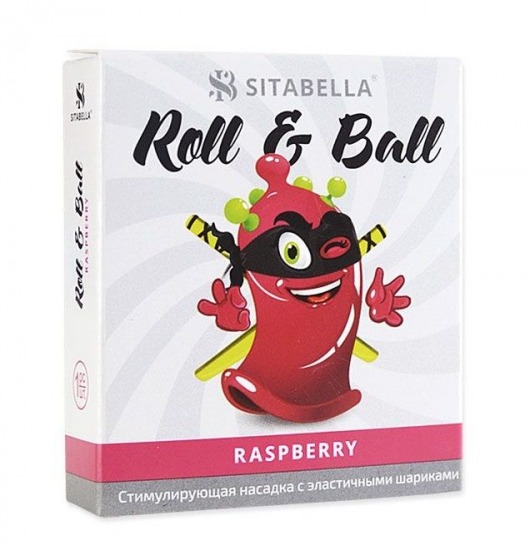 Стимулирующий презерватив-насадка Roll   Ball Raspberry - Sitabella - купить с доставкой в Курске