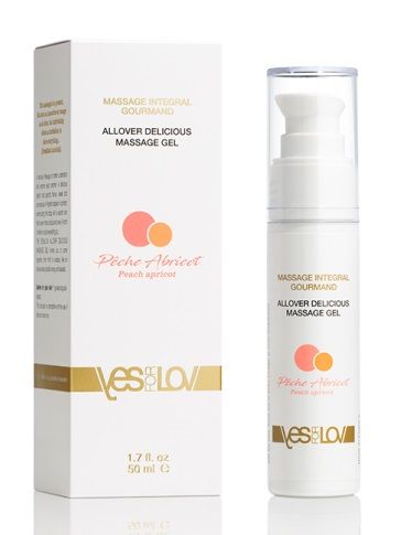Универсальный массажный гель-смазка Allover Delicious Massage Gel с ароматом персика и аброкоса - 50 мл. - YESforLOV - купить с доставкой в Курске