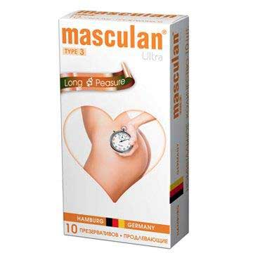 Розовые презервативы Masculan Ultra Long Pleasure с колечками, пупырышками и продлевающим эффектом - 10 шт. - Masculan - купить с доставкой в Курске