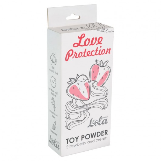 Пудра для игрушек Love Protection с ароматом клубники со сливками - 30 гр. - Lola Games - купить с доставкой в Курске