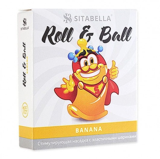 Стимулирующий презерватив-насадка Roll   Ball Banana - Sitabella - купить с доставкой в Курске