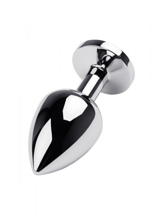 Серебристая коническая анальная пробка с красным кристаллом - 8 см. - ToyFa - купить с доставкой в Курске