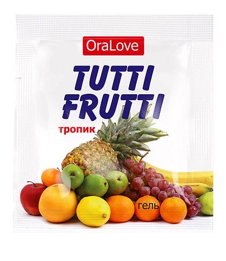 Пробник гель-смазки Tutti-frutti со вкусом тропических фруктов - 4 гр. - Биоритм - купить с доставкой в Курске