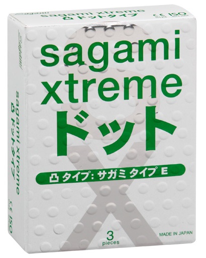 Презервативы Sagami Xtreme SUPER DOTS с точками - 3 шт. - Sagami - купить с доставкой в Курске