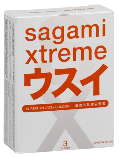 Ультратонкие презервативы Sagami Xtreme SUPERTHIN - 3 шт. - Sagami - купить с доставкой в Курске