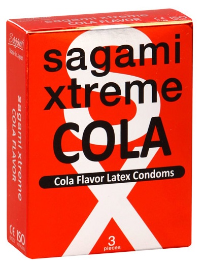 Ароматизированные презервативы Sagami Xtreme COLA - 3 шт. - Sagami - купить с доставкой в Курске