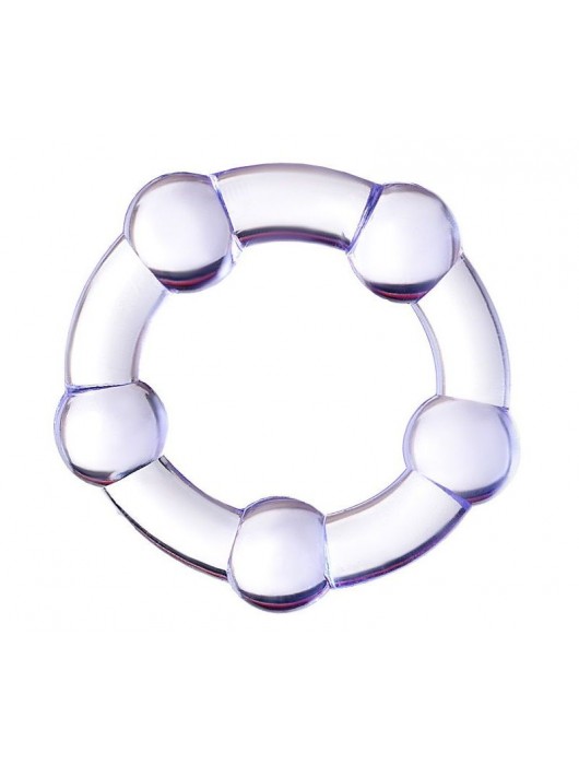 Фиолетовое эрекционное кольцо на пенис с бусинами - Штучки-дрючки - в Курске купить с доставкой