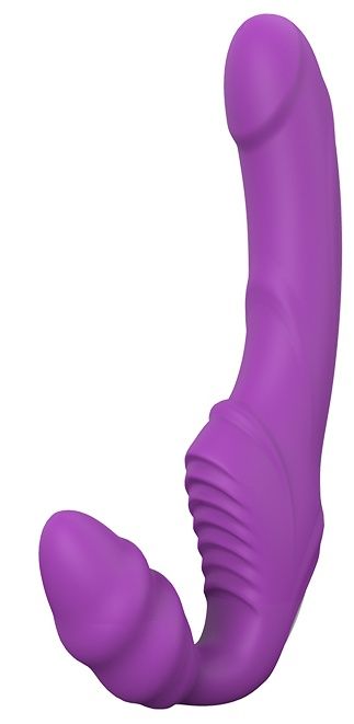 Фиолетовый безремневой вибрострапон DOUBLE DIPPER - Dream Toys - купить с доставкой в Курске