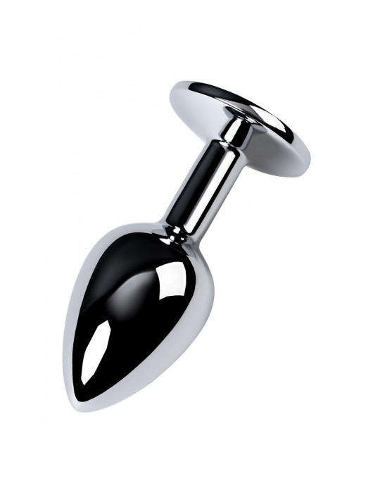 Серебристая конусовидная анальная пробка с фиолетовым кристаллом - 7 см. - ToyFa - купить с доставкой в Курске