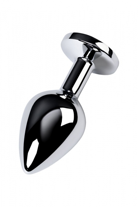 Серебристая конусовидная анальная пробка с голубым кристаллом - 8 см. - ToyFa - купить с доставкой в Курске