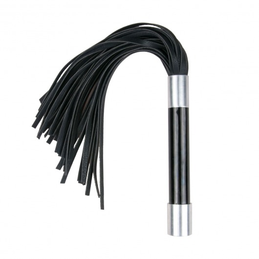 Черная плеть Easytoys Flogger With Metal Grip - 38 см. - Easy toys - купить с доставкой в Курске