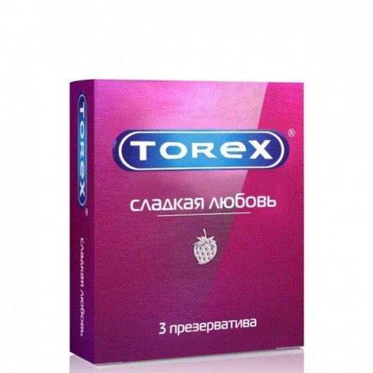 Презервативы Torex  Сладкая любовь  с ароматом клубники - 3 шт. - Torex - купить с доставкой в Курске