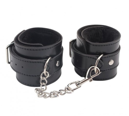 Черные оковы на ноги Obey Me Leather Ankle Cuffs - Chisa - купить с доставкой в Курске