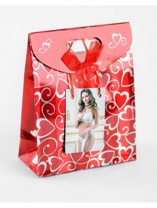 Бело-красный ошейник из натуральной кожи с нежным мехом - БДСМ Арсенал - купить с доставкой в Курске