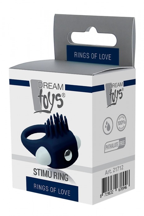 Синее эрекционное виброкольцо STIMU RING - Dream Toys - в Курске купить с доставкой