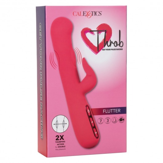 Розовый вибромассажер-кролик Throb Flutter - 21,5 см. - California Exotic Novelties