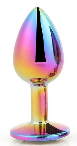 Голографическая анальная втулка с радужным кристаллом - 7,1 см. - Dream Toys - купить с доставкой в Курске