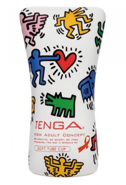 Мастурбатор-туба Keith Haring Soft Tube CUP - Tenga - в Курске купить с доставкой