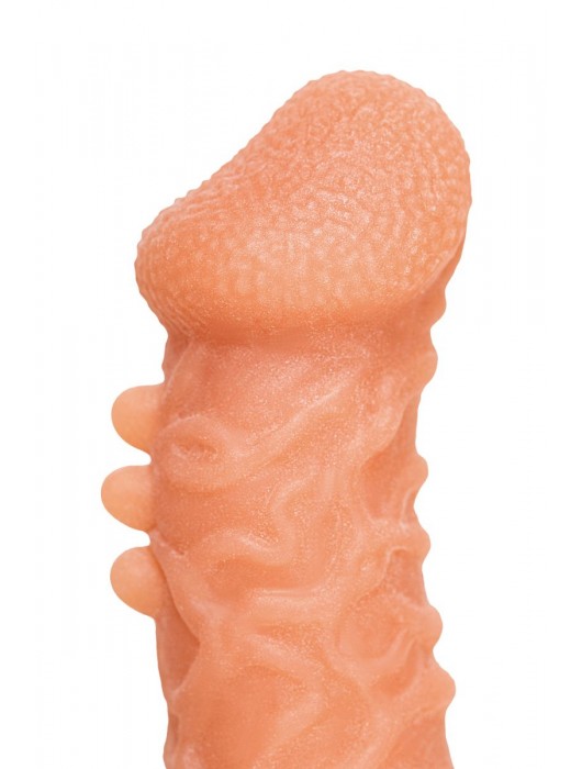 Телесная закрытая насадка с шершавой головкой Cock Sleeve Size S - 13,8 см. - KOKOS - в Курске купить с доставкой