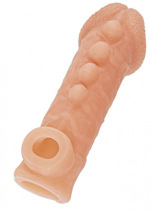 Телесная закрытая насадка с шишечками Cock Sleeve Size S - 13,8 см. - KOKOS - в Курске купить с доставкой