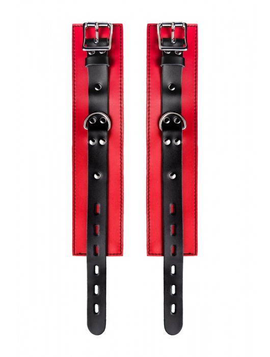 Красно-черные оковы на ноги из кожи - ToyFa - купить с доставкой в Курске