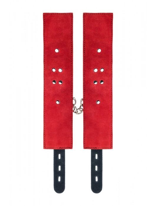 Красно-черные оковы на ноги из кожи - ToyFa - купить с доставкой в Курске