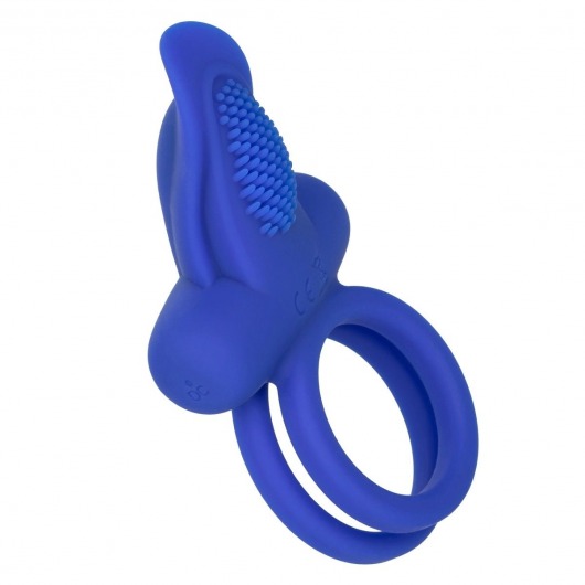 Синее перезаряжаемое эрекционное кольцо Silicone Rechargeable Dual Pleaser Enhancer - California Exotic Novelties - в Курске купить с доставкой