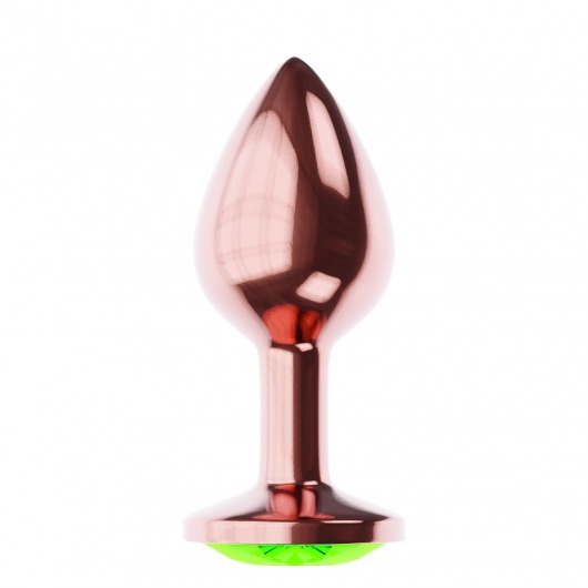 Пробка цвета розового золота с лаймовым кристаллом Diamond Emerald Shine S - 7,2 см. - Lola Games - купить с доставкой в Курске