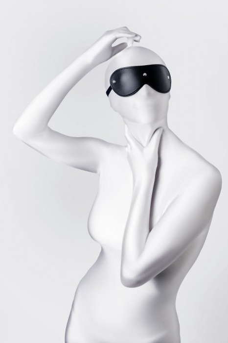 Черная кожаная маска Anonymo с мягким подкладом - ToyFa - купить с доставкой в Курске